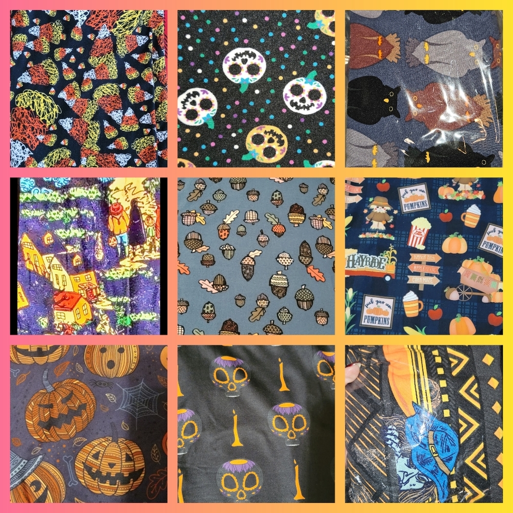 #533-Halloween/Fall Colored Leggings, Varies, Styles, Sizes